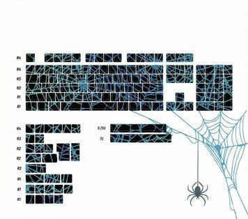 Spider Web Side Print - game caps PBT profile with side engraving and RGB, In stock