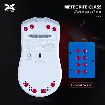 Glass Glides X-Raypad Meteorite Glass Mouse Skates Red (Fast)