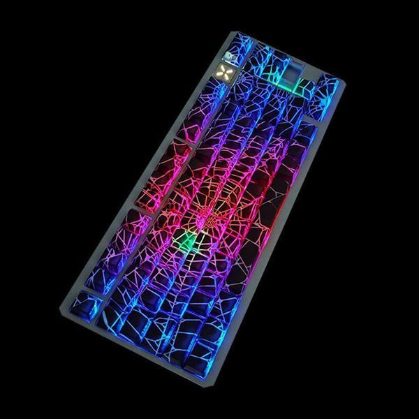 Spider Web Side Print - game caps PBT profile with side engraving and RGB, In stock