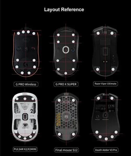 Mouse feet (glides) X-raypad Jade DIY Mouse Skates Universal 0.8 mm PTFE Dots, Universal dots