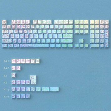 Keycaps Topographic Cherry Profile - PBT set with topographic pattern and side backlighting for mechanical keyboard, Out of stock