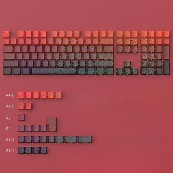 Keycaps Topographic Cherry Profile - PBT set with topographic pattern and side backlighting for mechanical keyboard, Out of stock