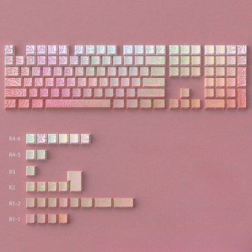 Keycaps Topographic Cherry Profile - PBT set with topographic pattern and side backlighting for mechanical keyboard, Out of stock