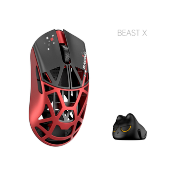 WLmouse Beast X Pro OMRON Opticals Solid Sides Red Black MPRO-SHIXIN-REDBLK-O фото