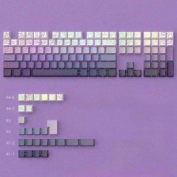 Keycaps Topographic Cherry Profile - PBT set with topographic pattern and side backlighting for mechanical keyboard, In stock