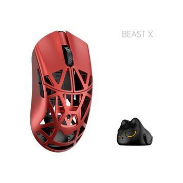 Mysz WLmouse Beast X Pro czerwona bezprzewodowa mysz do gier z magnezem magnezowa mysz do gier 8K częstotliwość odpytywania PAW3395