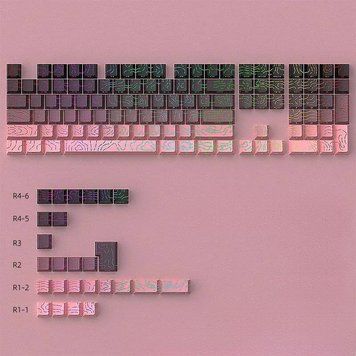 Keycaps Topographic Cherry Profile - PBT set with topographic pattern and side backlighting for mechanical keyboard, In stock, Beige