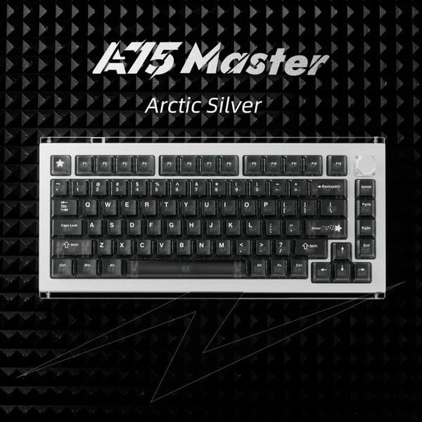 DrunkDeer A75 Master HE Arctic Silver &ndash; klawiatura magnetyczna w 75% z szybkim wyzwalaczem, efektem Halla, aluminiową gałką