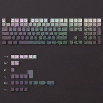 Keycaps Topographic Cherry Profile - PBT set with topographic pattern and side backlighting for mechanical keyboard, In stock