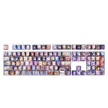 PBT Transparent Thermal Transfer Keys Magical Girls Theme 135 Keys Suitable for Mechanical Keyboards, In stock