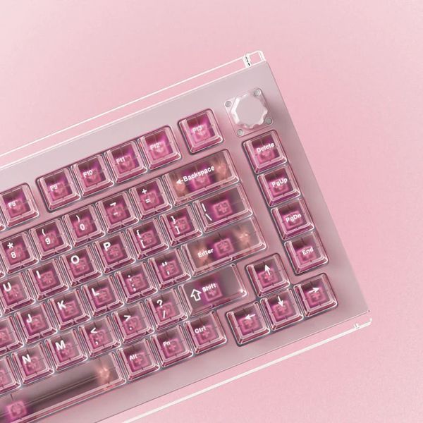DrunkDeer A75 Master HE Champagne Pink &mdash; магнітна клавіатура 75% з Rapid Trigger, Hall Effect, Aluminum Knob 09543 фото