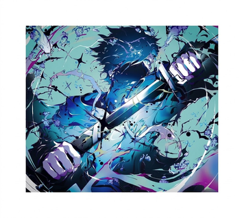 Gaming mouse pad Ninja play mat in black and white anime style