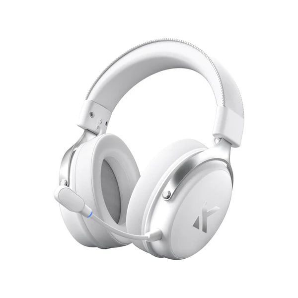 Gaming headset MCHOSE V9 Pro Icy White Wireless 7.1 - 2.4G / Bluetooth / USB-C, 53 mm biocellulose drivers, up to 250 hours