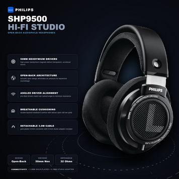 Гарнітура Philips SHP9500 Black SHP9500 фото