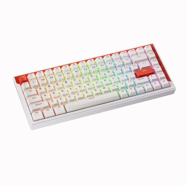 DrunkDeer G75 - klawiatura magnetyczna ze zmienną aktywacją 0,2 &ndash; 3.3 mm, tryby Rapid Trigger, RT Plus, ulepszona amortyzacja i obudowa Hull Gasket, Niedostępny, Biały