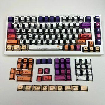 Keycaps COMICS Sketch for mechanical keyboard PBT Double-Shot | Cherry Profile Cap Set, In stock